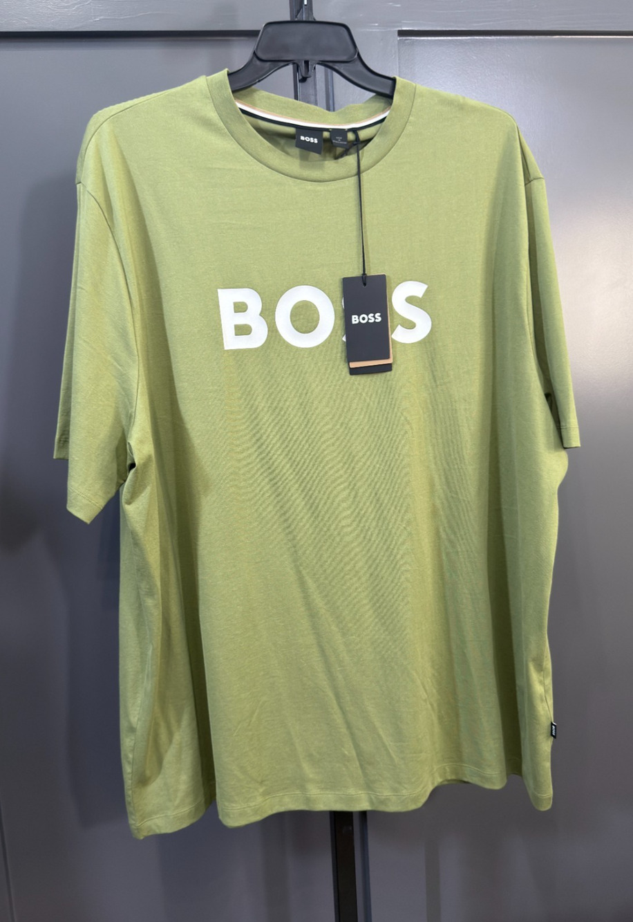 Hugo Boss Large Logo T-Shirt Green Short Sleeve Crewneck 3XL NWT